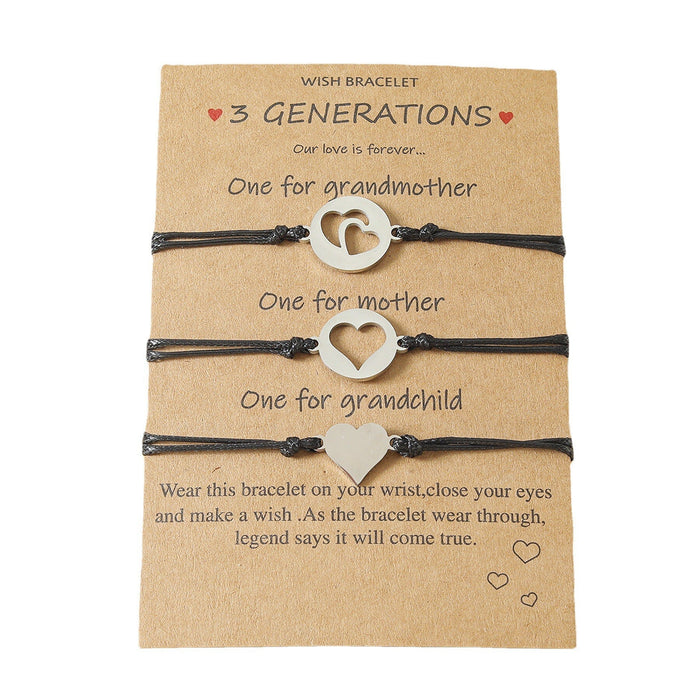 Wholesale Mother's Day skeleton hollow heart shape stainless steel hand-woven bracelet JDC-BT-LanT010 Bracelet 阆天 Wholesale Jewelry JoyasDeChina Joyas De China