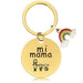 Wholesale Mother's Day Stainless Steel Round Plate Rainbow Metal Keychain JDC-KC-GangGu010 Keychains 钢古 Wholesale Jewelry JoyasDeChina Joyas De China