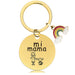 Wholesale Mother's Day Stainless Steel Round Plate Rainbow Metal Keychain JDC-KC-GangGu010 Keychains 钢古 Wholesale Jewelry JoyasDeChina Joyas De China