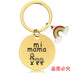 Wholesale Mother's Day Stainless Steel Round Plate Rainbow Metal Keychain JDC-KC-GangGu010 Keychains 钢古 CHY010 Wholesale Jewelry JoyasDeChina Joyas De China