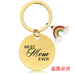 Wholesale Mother's Day Stainless Steel Round Plate Rainbow Metal Keychain JDC-KC-GangGu010 Keychains 钢古 CHY012 Wholesale Jewelry JoyasDeChina Joyas De China