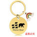 Wholesale Mother's Day Stainless Steel Round Plate Rainbow Metal Keychain JDC-KC-GangGu010 Keychains 钢古 CHY017 Wholesale Jewelry JoyasDeChina Joyas De China