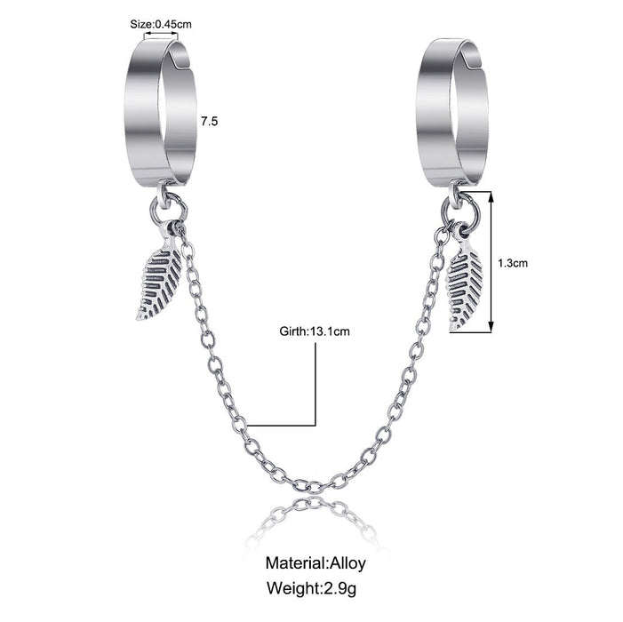 Wholesale mouth adjustable siamese leaf chain alloy ring JDC-RS-F085 Rings 韩之尚 Wholesale Jewelry JoyasDeChina Joyas De China