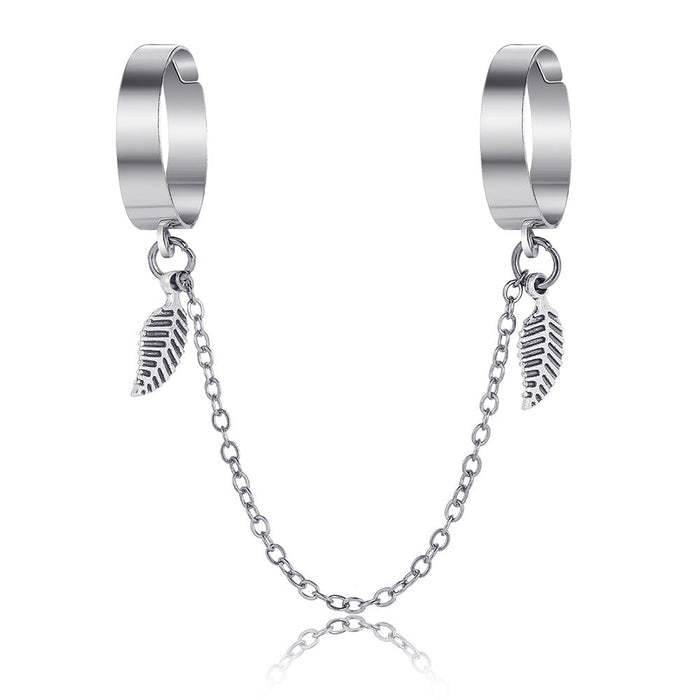 Wholesale mouth adjustable siamese leaf chain alloy ring JDC-RS-F085 Rings 韩之尚 Wholesale Jewelry JoyasDeChina Joyas De China