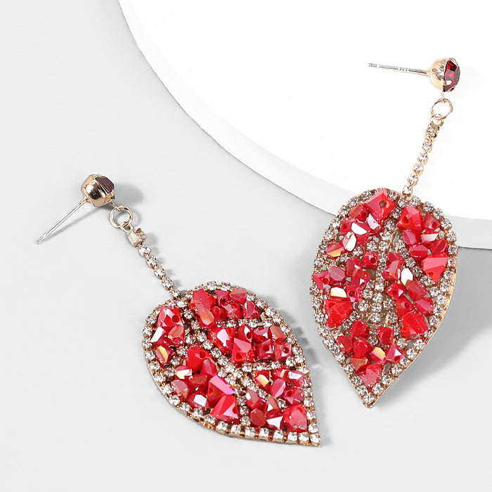 Wholesale Mulheres brincos de folha de acrílico JDC-ES-JL715 Earrings 氿乐 Red Wholesale Jewelry JoyasDeChina Joyas De China