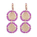 Wholesale multi-layer braided diamond-encrusted round alloy earrings JDC-ES-JL946 Earrings 氿乐 purple Wholesale Jewelry JoyasDeChina Joyas De China