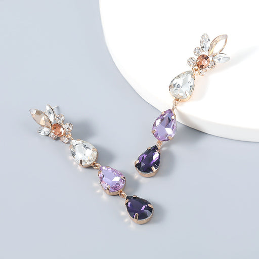 Wholesale multi-layer drop shaped diamond alloy earrings JDC-ES-JL032 Earrings JoyasDeChina Wholesale Jewelry JoyasDeChina Joyas De China