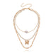 Wholesale multi-layer pearl butterfly pendant alloy necklaces JDC-NE-ZW033 necklaces JoyasDeChina gold Wholesale Jewelry JoyasDeChina Joyas De China