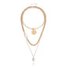 Wholesale multi-layer pearl queen pendant alloy necklaces JDC-NE-ZW029 necklaces JoyasDeChina gold Wholesale Jewelry JoyasDeChina Joyas De China