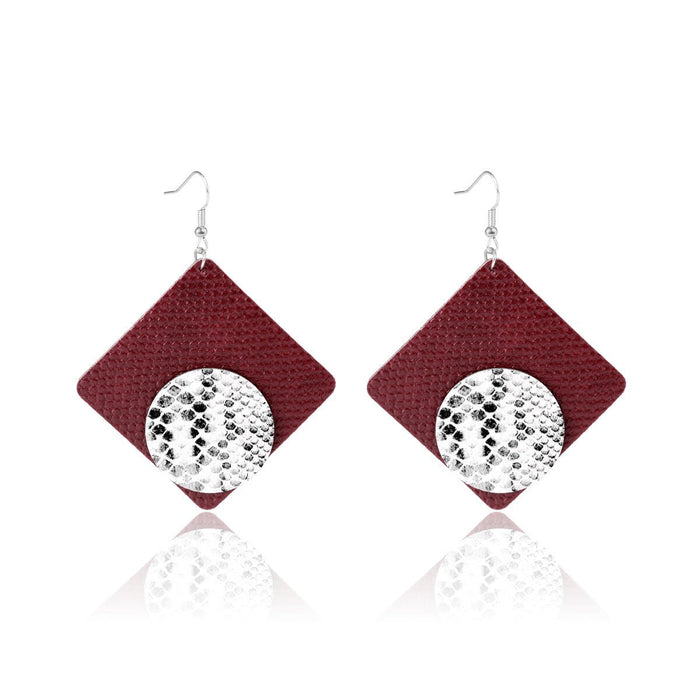Wholesale multi-layer snake-print leather earrings JDC-ES-ManY019 Earrings JoyasDeChina Wholesale Jewelry Wholesale Jewelry JoyasDeChina Joyas De China