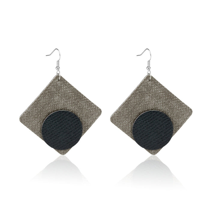 Wholesale multi-layer snake-print leather earrings JDC-ES-ManY019 Earrings JoyasDeChina Wholesale Jewelry E1903-57 grey square Wholesale Jewelry JoyasDeChina Joyas De China