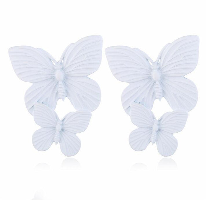 Wholesale multicolor alloy butterfly earrings JDC-ES-GSNB052 Earrings JoyasDeChina white Wholesale Jewelry JoyasDeChina Joyas De China
