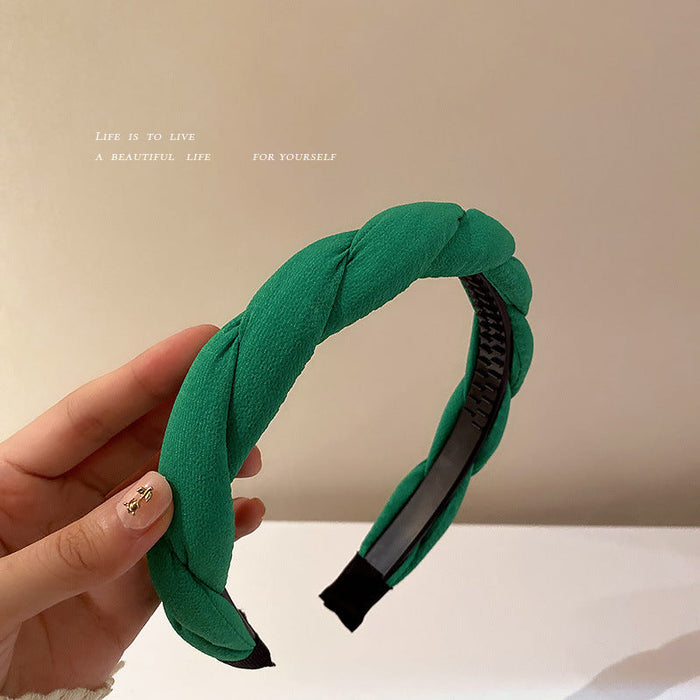 Wholesale multicolor sponge braided headband JDC-HD-GSBY006 Headband JoyasDeChina green Wholesale Jewelry JoyasDeChina Joyas De China