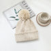 Wholesale multicolor woolen knit hat with hair ball JDC-FH-GSCM007 Fashionhat JoyasDeChina Beige Wholesale Jewelry JoyasDeChina Joyas De China