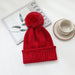 Wholesale multicolor woolen knit hat with hair ball JDC-FH-GSCM007 Fashionhat JoyasDeChina Big red Wholesale Jewelry JoyasDeChina Joyas De China