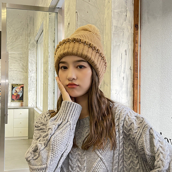 Wholesale multicolor woolen knit hat with hair ball JDC-FH-GSCM007 Fashionhat JoyasDeChina Brown Wholesale Jewelry JoyasDeChina Joyas De China