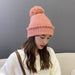 Wholesale multicolor woolen knit hat with hair ball JDC-FH-GSCM007 Fashionhat JoyasDeChina Pink Wholesale Jewelry JoyasDeChina Joyas De China