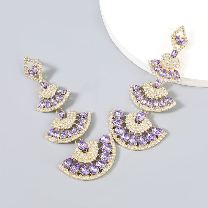 Wholesale Multilayer Alloy Rhinestone Earrings JDC-ES-JL670colored rhinestones Earrings ?鹄? purple Wholesale Jewelry JoyasDeChina Joyas De China