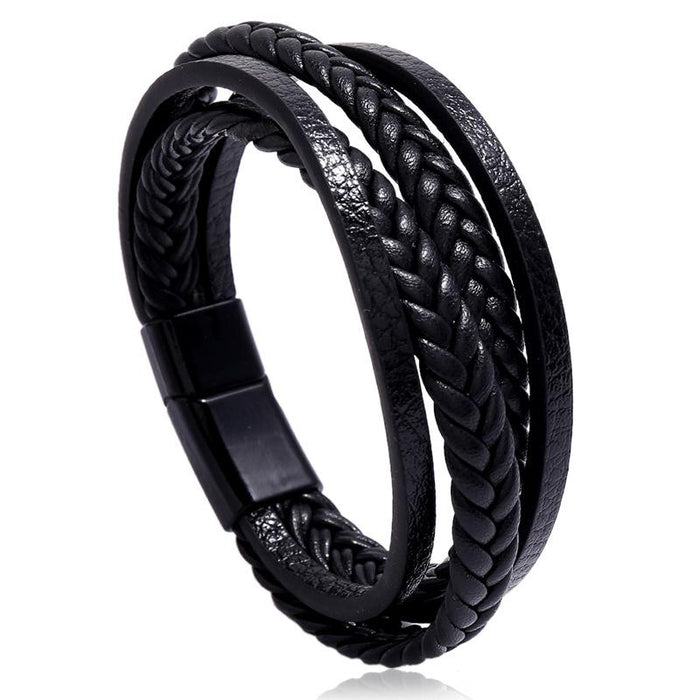 Bulk Jewelry Wholesale multilayer braided leather man bracelet JDC-MBT-PK008 Wholesale factory from China YIWU China