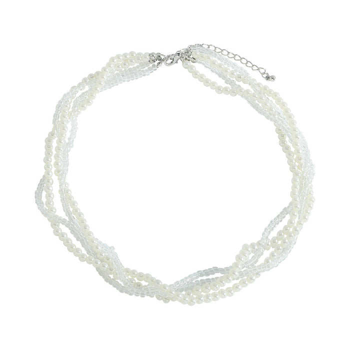Wholesale multilayer White Crystal Bead Necklace JDC-NE-JQ078 NECKLACE JoyasDeChina white Wholesale Jewelry JoyasDeChina Joyas De China