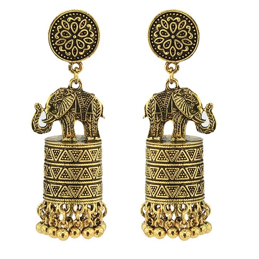 Bulk Jewelry Wholesale national wind alloy national wind ancient silver elephant tassel earrings JDC-ES-R16 Wholesale factory from China YIWU China
