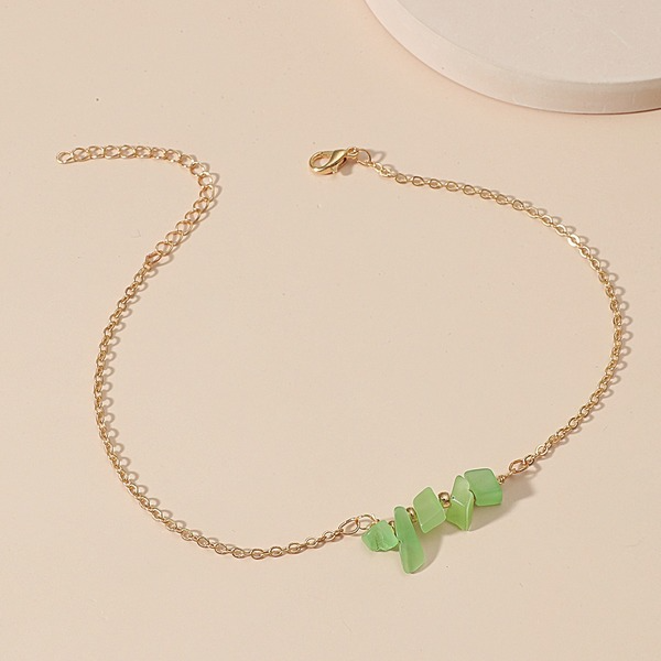 Bulk Jewelry Wholesale natural gravel Bohemian green anklet JDC-AS-A031 Wholesale factory from China YIWU China
