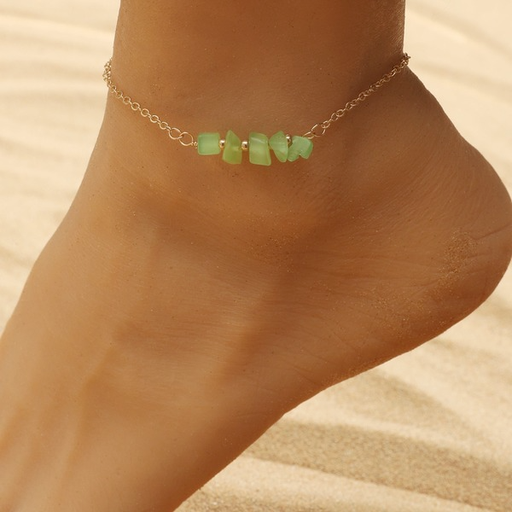 Bulk Jewelry Wholesale natural gravel Bohemian green anklet JDC-AS-A031 Wholesale factory from China YIWU China