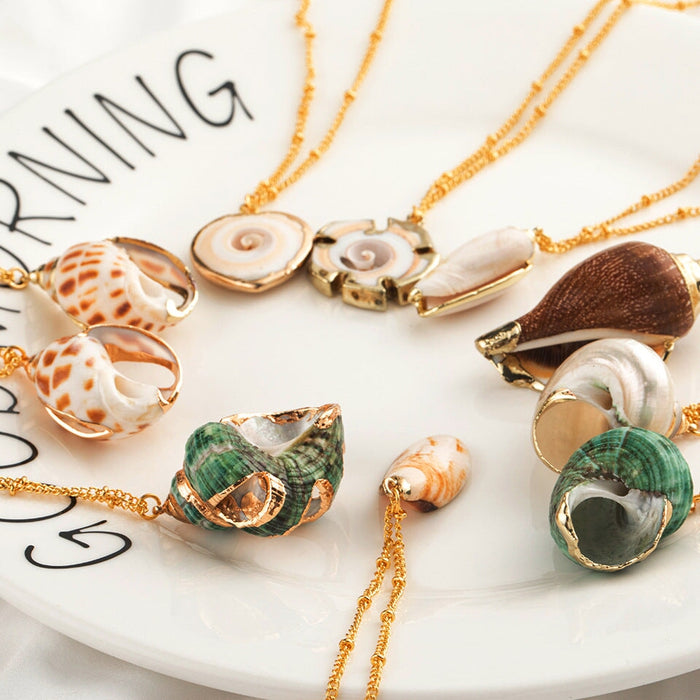 Wholesale natural shell green necklace JDC-NE-KJ209 Necklaces 坤杰 Wholesale Jewelry JoyasDeChina Joyas De China