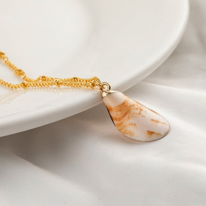 Wholesale natural shell green necklace JDC-NE-KJ209 Necklaces 坤杰 N010816 Wholesale Jewelry JoyasDeChina Joyas De China