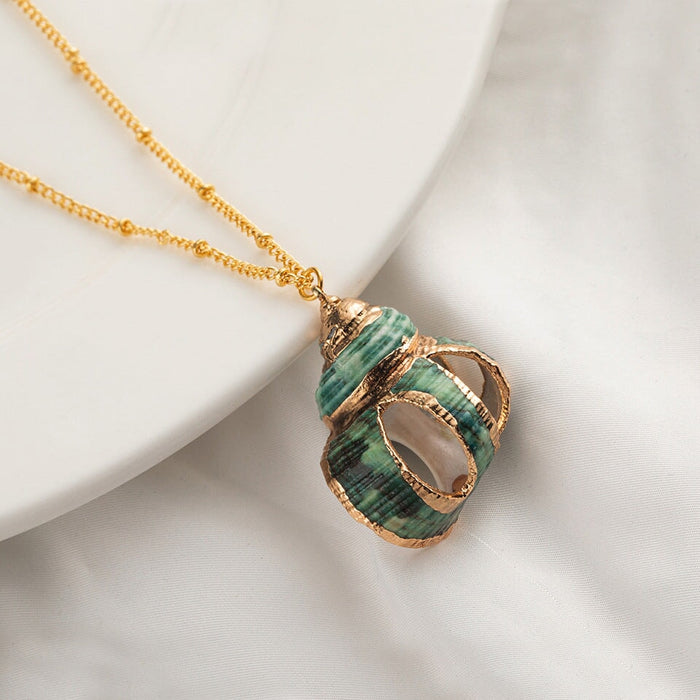 Wholesale natural shell green necklace JDC-NE-KJ209 Necklaces 坤杰 N010817 Wholesale Jewelry JoyasDeChina Joyas De China