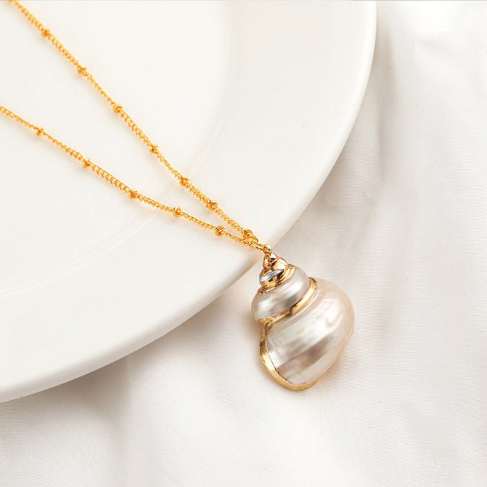 Wholesale natural shell green necklace JDC-NE-KJ209 Necklaces 坤杰 N010820 Wholesale Jewelry JoyasDeChina Joyas De China