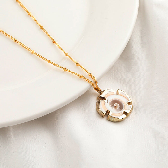 Wholesale natural shell green necklace JDC-NE-KJ209 Necklaces 坤杰 N010822 Wholesale Jewelry JoyasDeChina Joyas De China