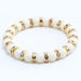 Wholesale Natural Stone 8mm White Porcelain Beaded Rhinestone Bracelet JDC-BT-JiuJ018 Bracelet 九江 AB Wholesale Jewelry JoyasDeChina Joyas De China
