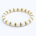 Wholesale Natural Stone 8mm White Porcelain Beaded Rhinestone Bracelet JDC-BT-JiuJ018 Bracelet 九江 white Wholesale Jewelry JoyasDeChina Joyas De China