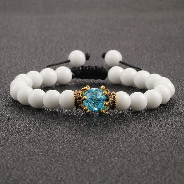 Wholesale Natural Stone Beaded Crown Bracelet JDC-BT-JiuJ012 Bracelet 九江 Wholesale Jewelry JoyasDeChina Joyas De China