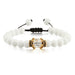 Wholesale Natural Stone Beaded Crown Bracelet JDC-BT-JiuJ012 Bracelet 九江 white Wholesale Jewelry JoyasDeChina Joyas De China