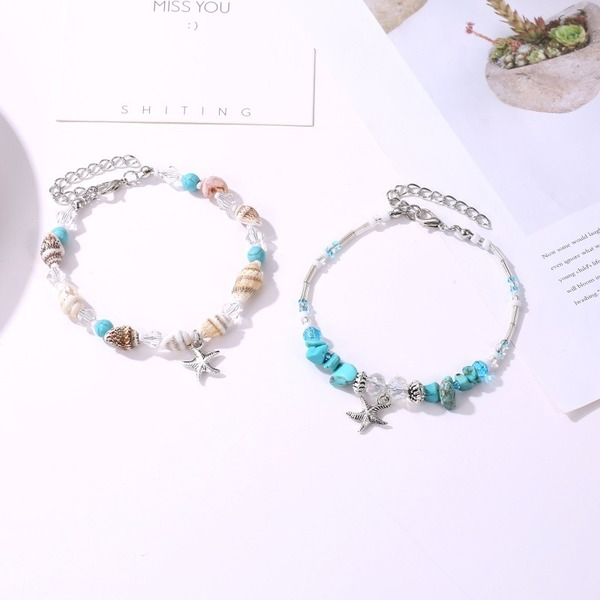 Bulk Jewelry Wholesale natural stone conch beaded shell anklet JDC-AS-A11 Wholesale factory from China YIWU China