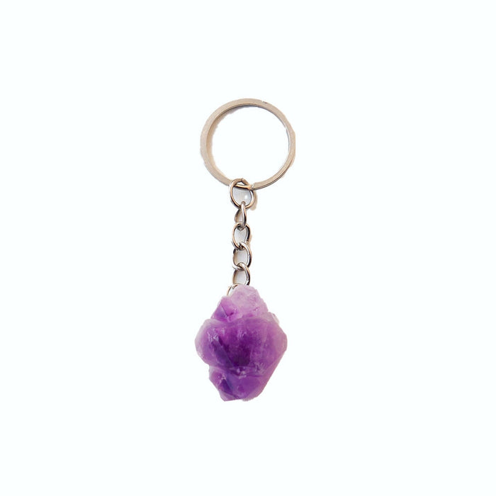 Wholesale Natural Stone Crystal Raw Stone Polished Keychain JDC-KC-RunY001 Keychains 润阳 Wholesale Jewelry JoyasDeChina Joyas De China