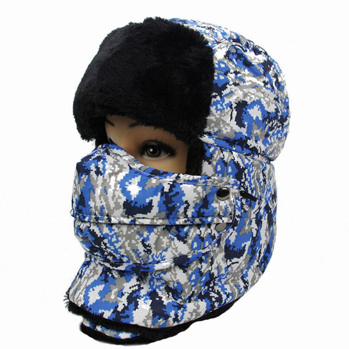 Wholesale neck protection outdoor hat JDC-FH-LS013 Fashionhat JoyasDeChina Blue camouflage Average code Wholesale Jewelry JoyasDeChina Joyas De China