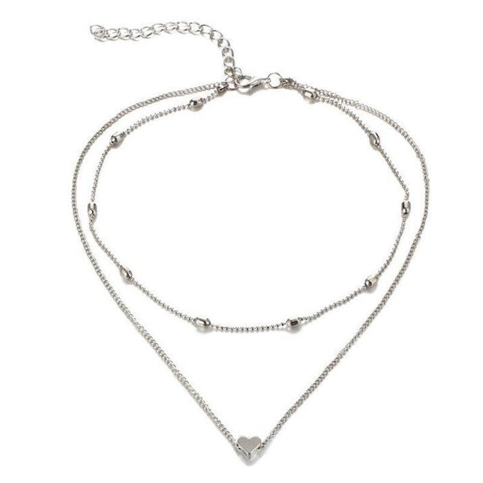 Bulk Jewelry Wholesale necklace copper peach heart multi-layer collarbone neck chain JDC-NE-xc153 Wholesale factory from China YIWU China