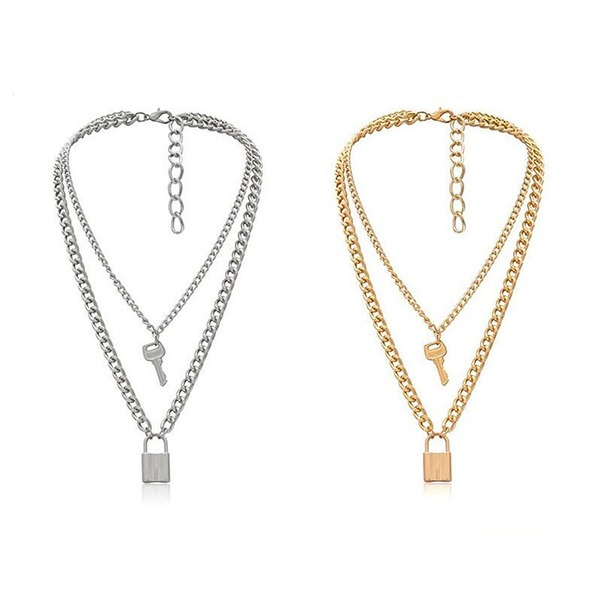 Bulk Jewelry Wholesale necklace double gold-plated alloy pendant chain JDC-NE-xc099 Wholesale factory from China YIWU China