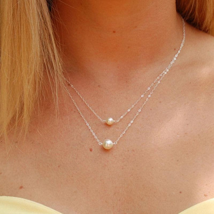 Bulk Jewelry Wholesale necklace double-layer pearl short summer collarbone chain JDC-NE-xc122 Wholesale factory from China YIWU China