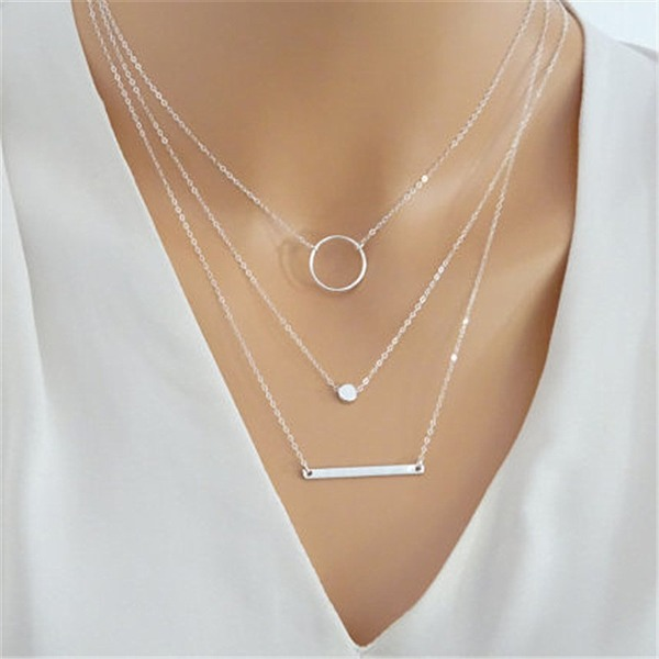 Bulk Jewelry Wholesale necklace fashion joker aperture metal barJDC-NE-xc191 Wholesale factory from China YIWU China