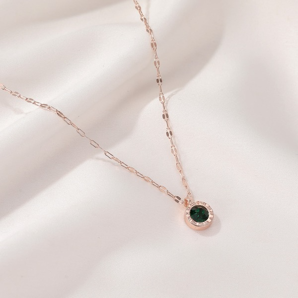 Bulk Jewelry Wholesale necklace gold alloy digital green diamond necklace JDC-NE-D559 Wholesale factory from China YIWU China