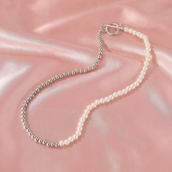 Bulk Jewelry Wholesale necklace gold alloy stitched pearl necklace lock JDC-NE-D569 Wholesale factory from China YIWU China