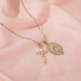 Bulk Jewelry Wholesale necklace gold alloy virgin Mary double pendant necklace JDC-NE-D567 Wholesale factory from China YIWU China