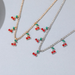 Bulk Jewelry Wholesale necklace gold alloy water drill cherry necklace JDC-NE-D593 Wholesale factory from China YIWU China