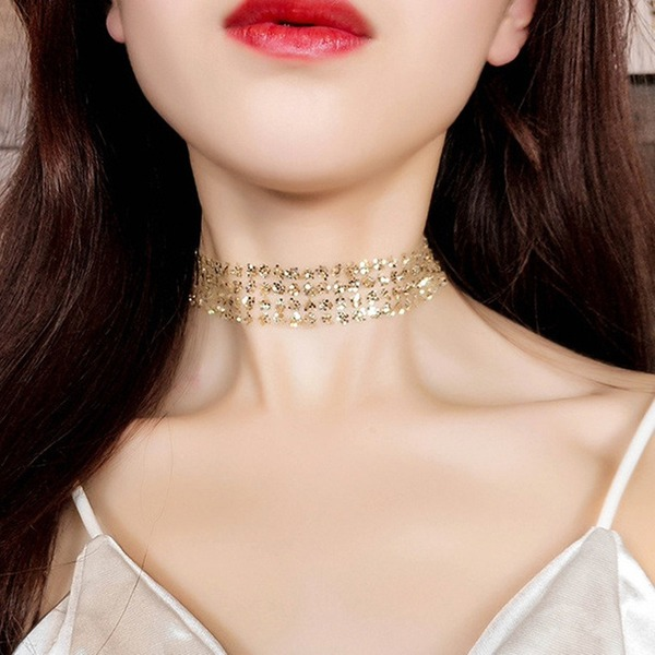 Bulk Jewelry Wholesale Necklace gold sexy invisible neck chain sequins JDC-NE-xc151 Wholesale factory from China YIWU China