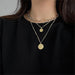Bulk Jewelry Wholesale necklace head like coin geometry multi-layered JDC-NE-xc017 Wholesale factory from China YIWU China