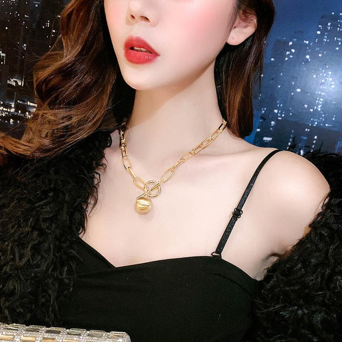 Bulk Jewelry Wholesale necklace metal ball hip-hop clavicle  JDC-NE-xc086 Wholesale factory from China YIWU China